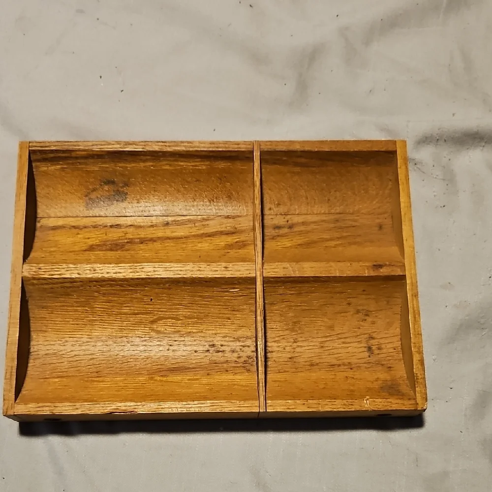 Vintage Wooden Bath Organizer Tray